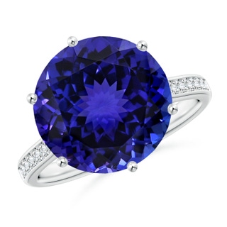 12.39-12.50x8.74mm AAA GIA Certified Tanzanite Engagement Ring with Hidden Halo in P950 Platinum