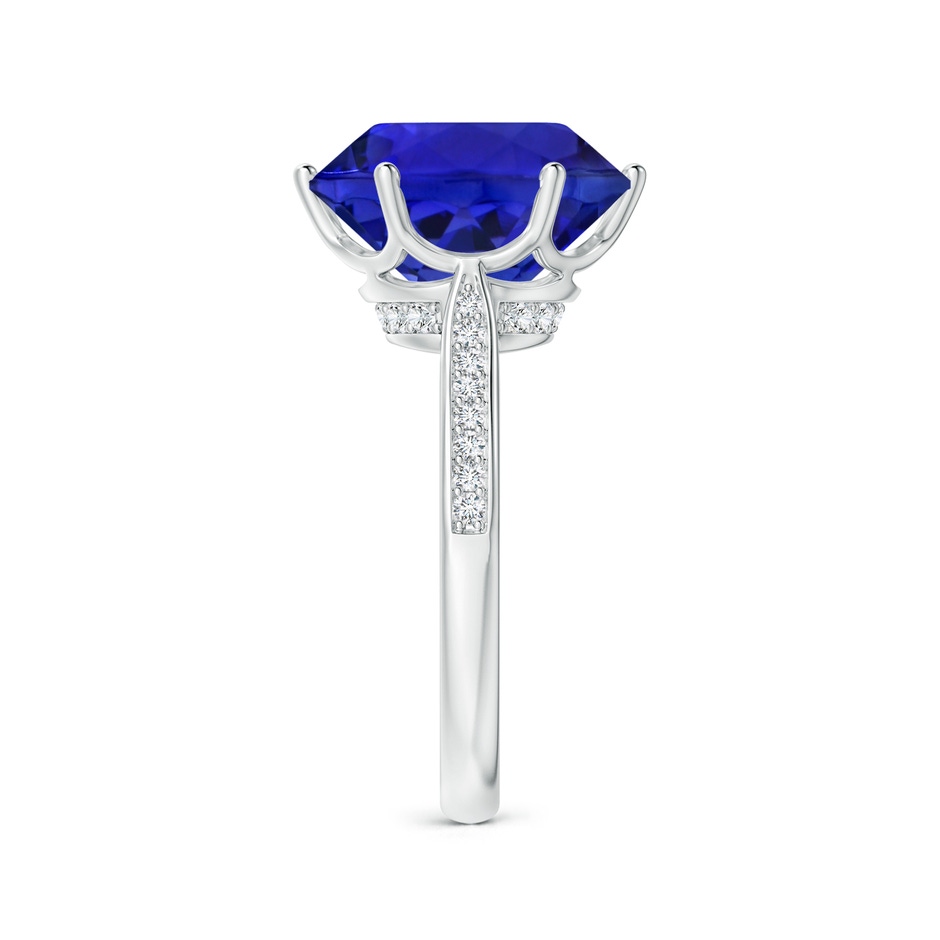 12.39-12.50x8.74mm AAA GIA Certified Tanzanite Engagement Ring with Hidden Halo in P950 Platinum side 399