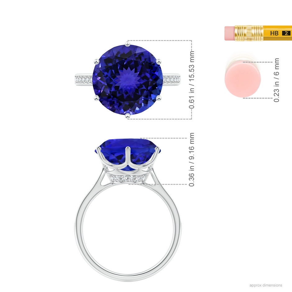 12.39-12.50x8.74mm AAA GIA Certified Tanzanite Engagement Ring with Hidden Halo in P950 Platinum ruler