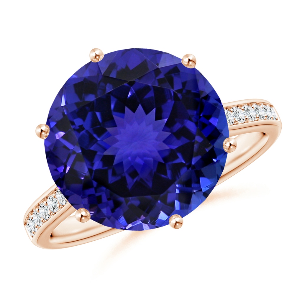 12.39-12.50x8.74mm AAA GIA Certified Tanzanite Engagement Ring with Hidden Halo in Rose Gold