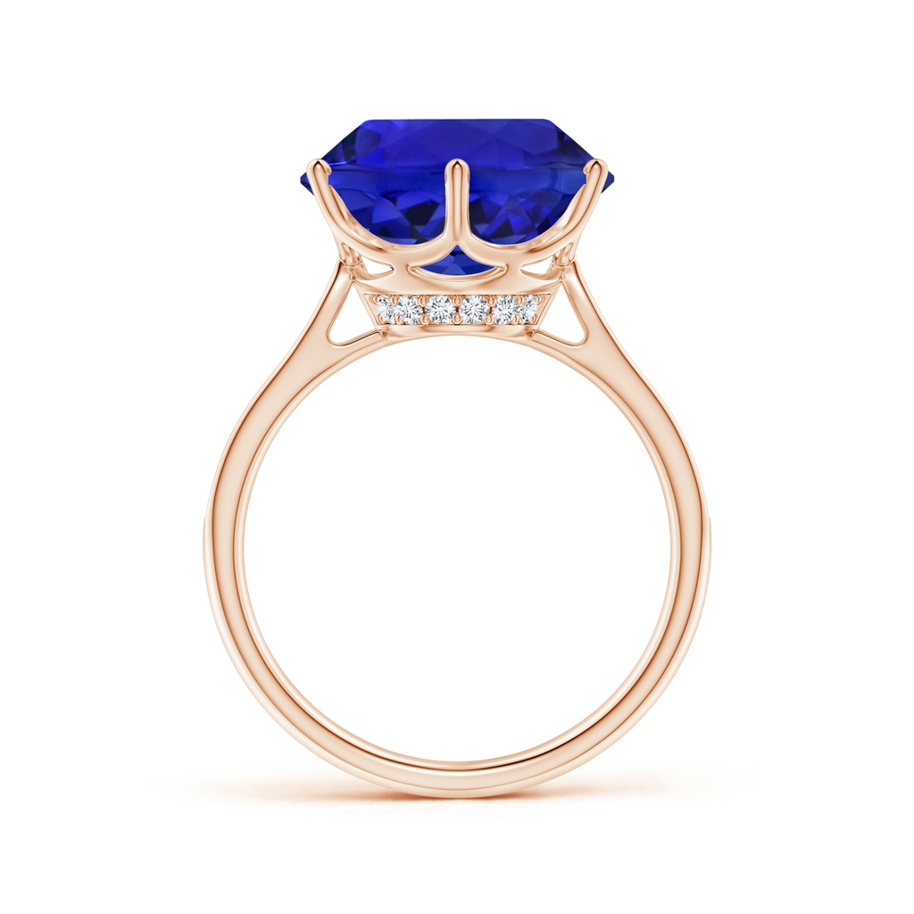12.39-12.50x8.74mm AAA GIA Certified Tanzanite Engagement Ring with Hidden Halo in Rose Gold - side 199