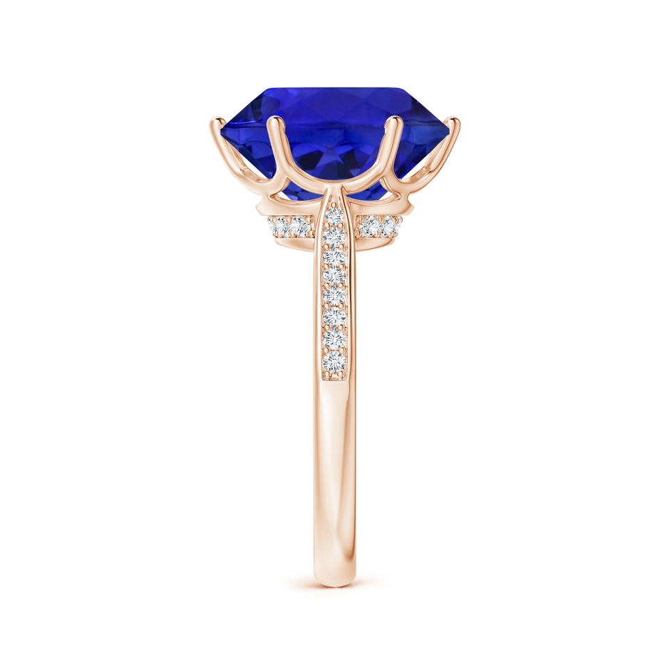 12.39-12.50x8.74mm AAA GIA Certified Tanzanite Engagement Ring with Hidden Halo in Rose Gold side 399