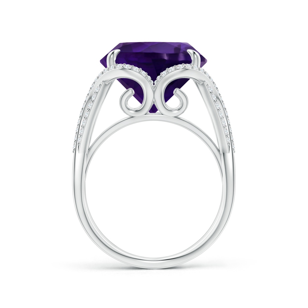 13.02-13.12x7.48mm AA GIA Certified Amethyst Entwined Shank Ring in 18K White Gold - side 199