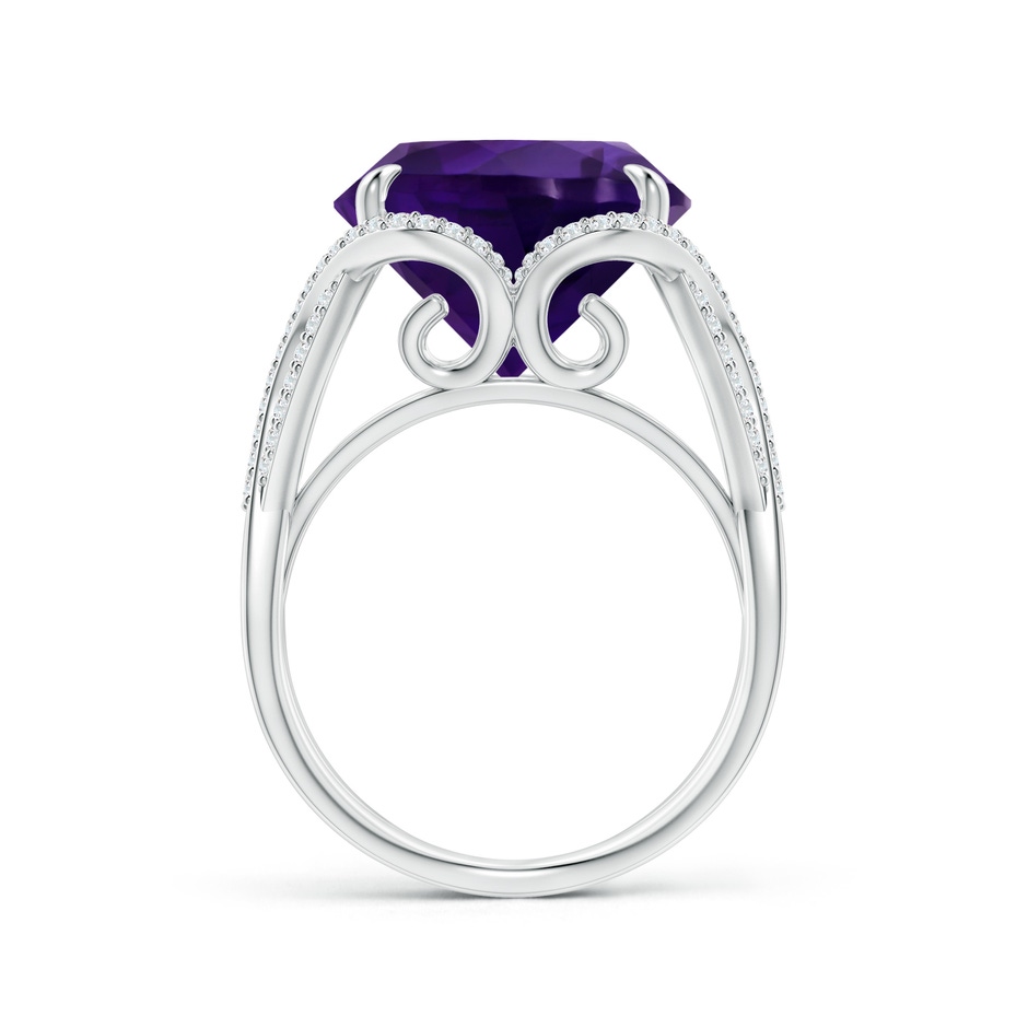 13.02-13.12x7.48mm AA GIA Certified Amethyst Entwined Shank Ring in 18K White Gold side 199