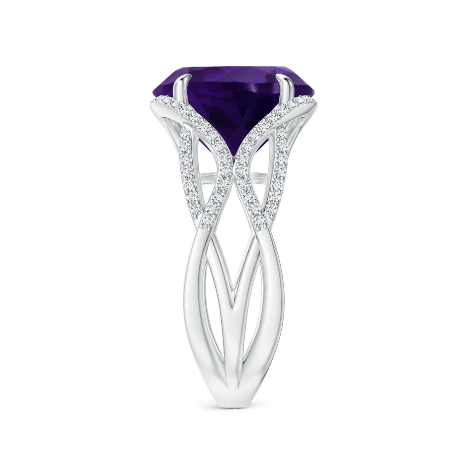 13.02-13.12x7.48mm AA GIA Certified Amethyst Entwined Shank Ring in 18K White Gold side 399