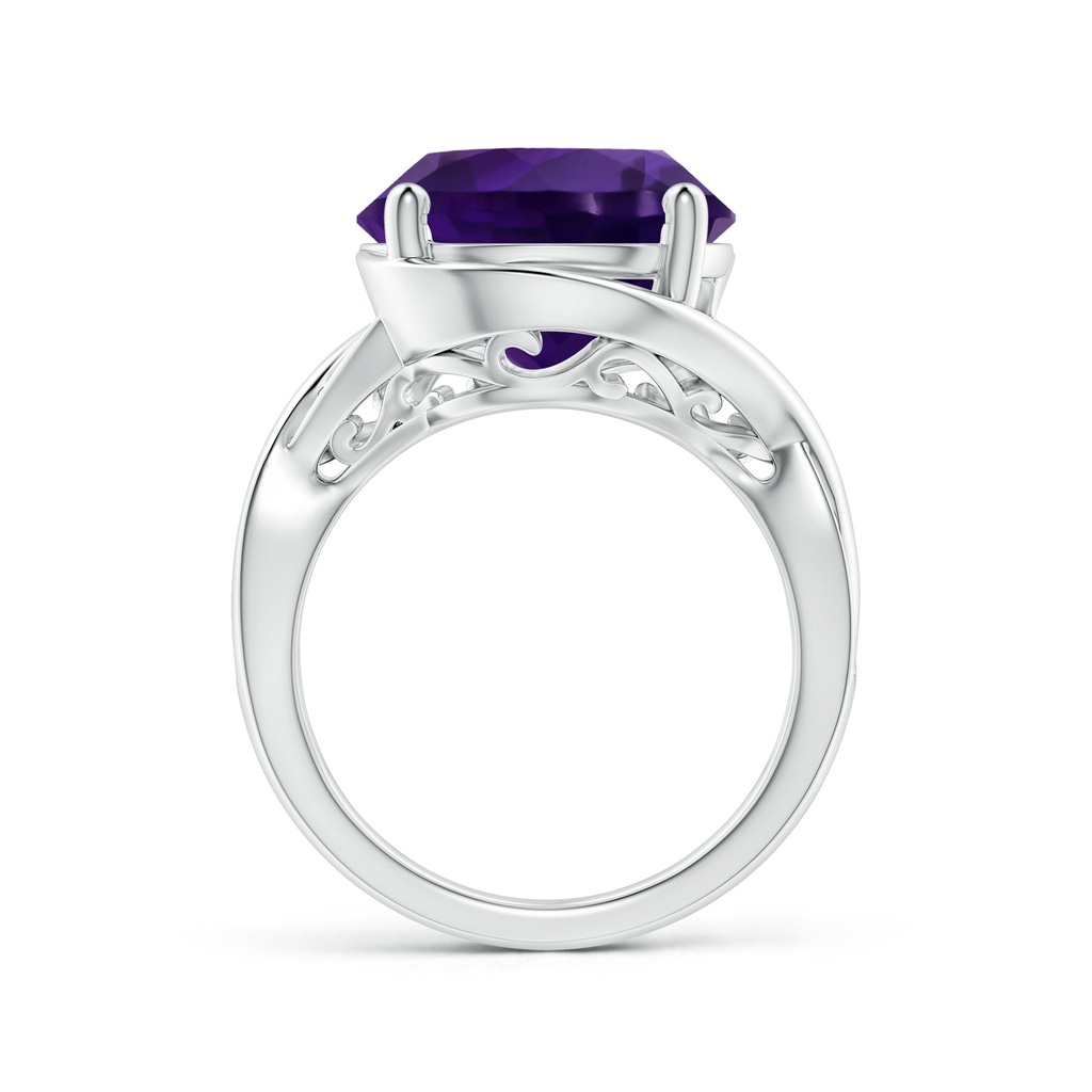 13x13mm AA GIA Certified Amethyst Bypass Engagement Ring in 18K White Gold Side-1