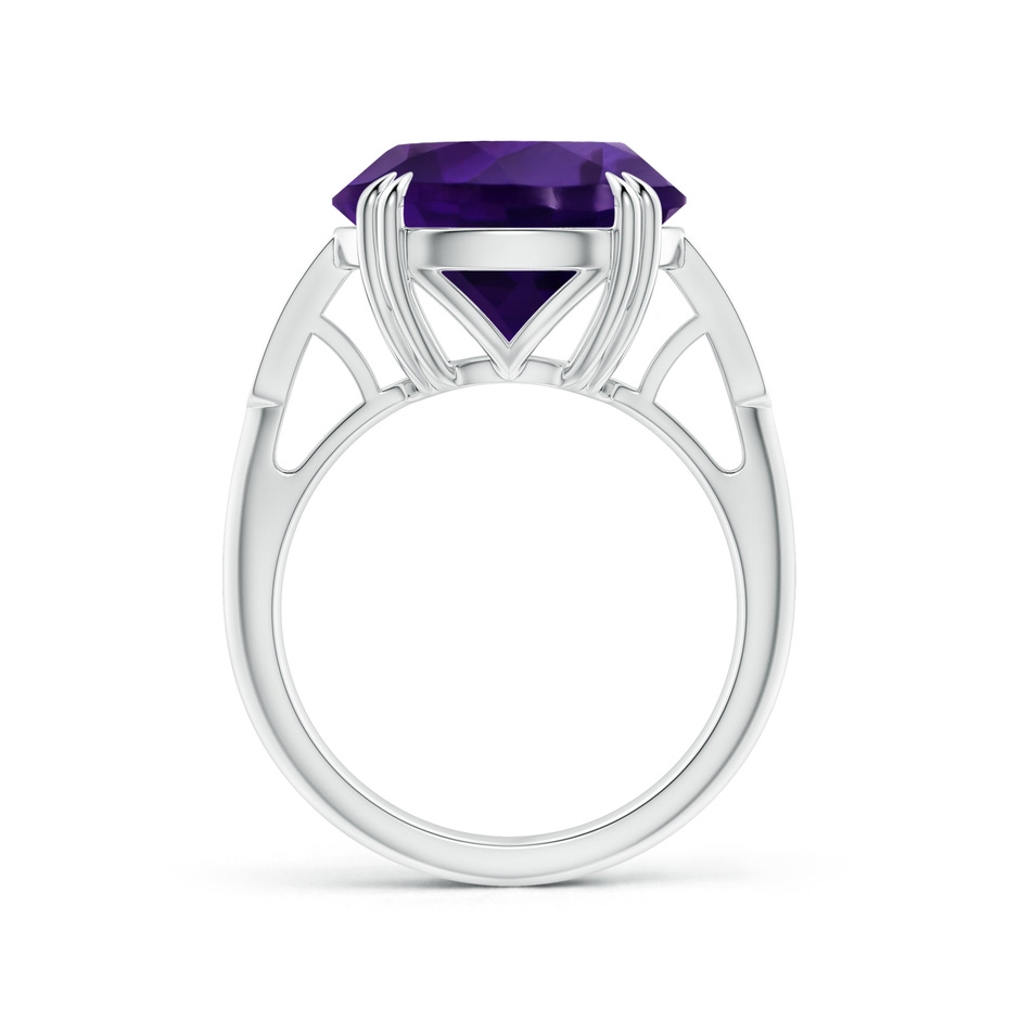 13.02-13.12x7.48mm AA GIA Certified Amethyst Knife Edge Ring with Diamonds in 18K White Gold side 199