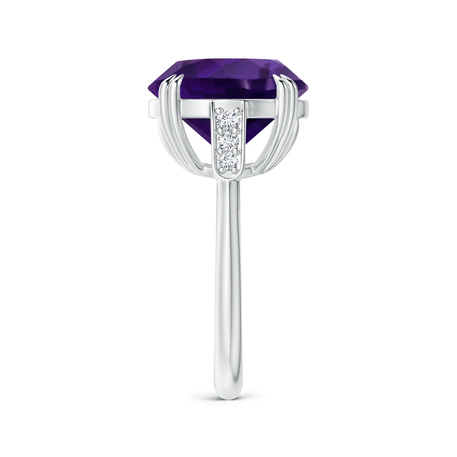 13.02-13.12x7.48mm AA GIA Certified Amethyst Knife Edge Ring with Diamonds in White Gold side 399