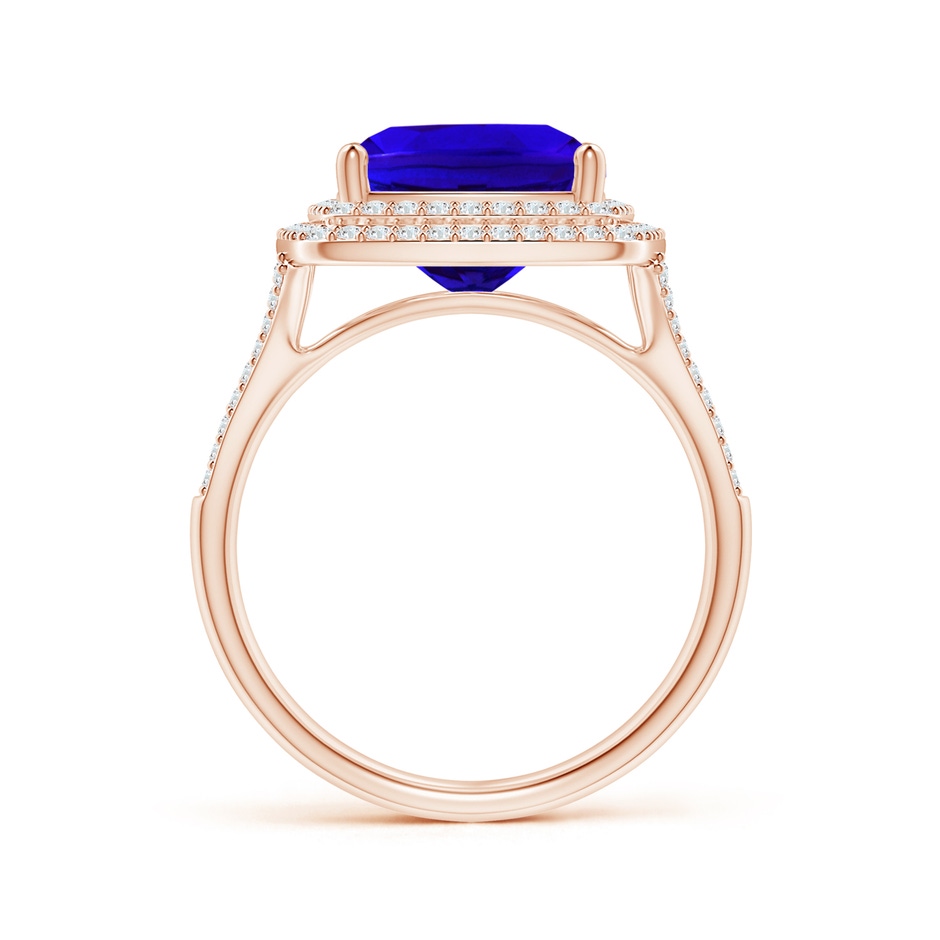 11.97x9.86x6.75mm AAAA GIA Certified Cushion Tanzanite Double Halo Cocktail Ring in 18K Rose Gold side 199