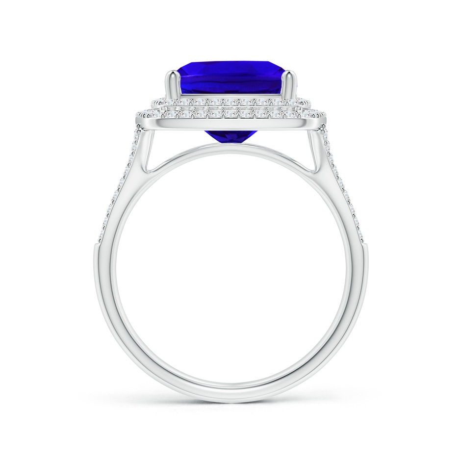 11.97x9.86x6.75mm AAAA GIA Certified Cushion Tanzanite Double Halo Cocktail Ring in White Gold Side-1