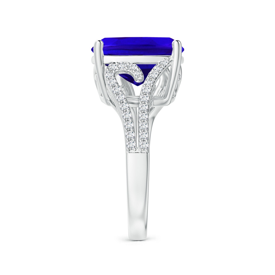 11.97x9.86x6.75mm AAAA Vintage Inspired GIA Certified Cushion Tanzanite Ring in P950 Platinum side 399