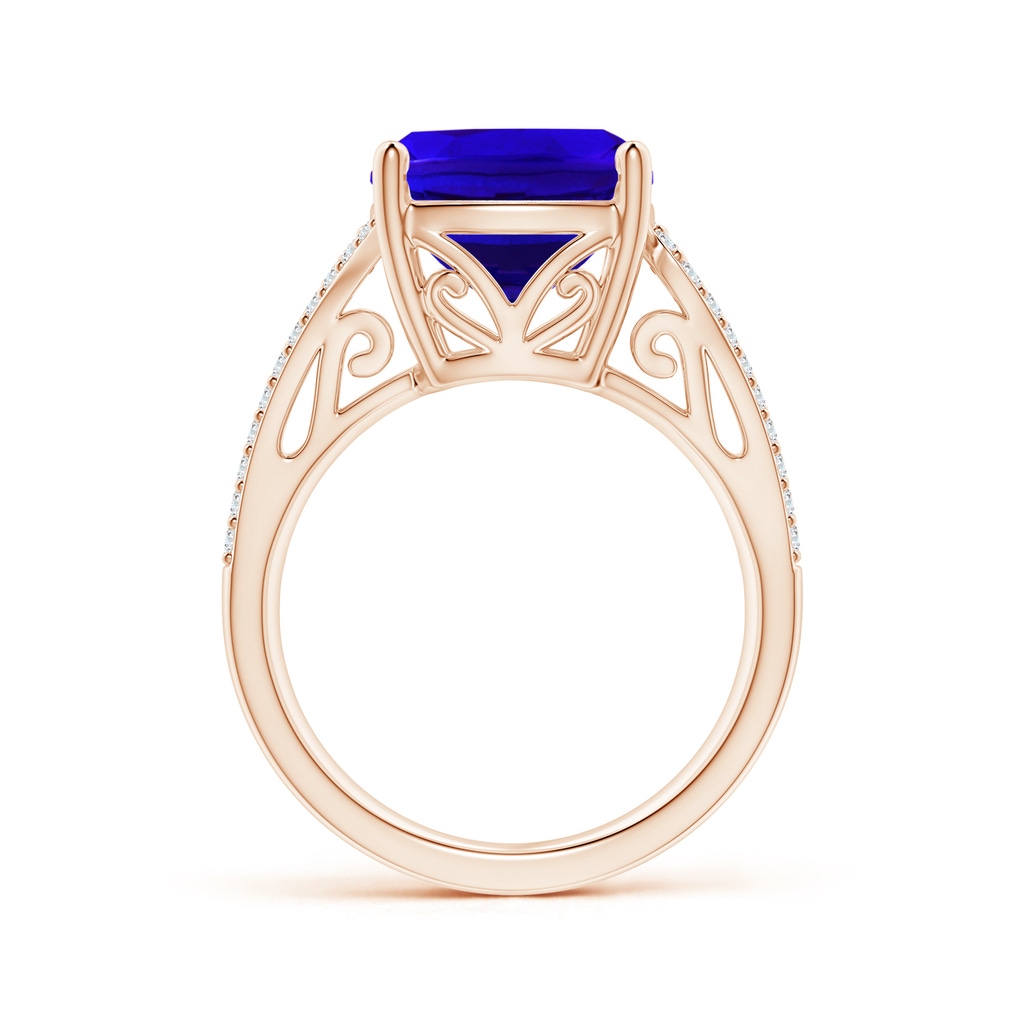 11.97x9.86x6.75mm AAAA Vintage Inspired GIA Certified Cushion Tanzanite Ring in Rose Gold - side 199