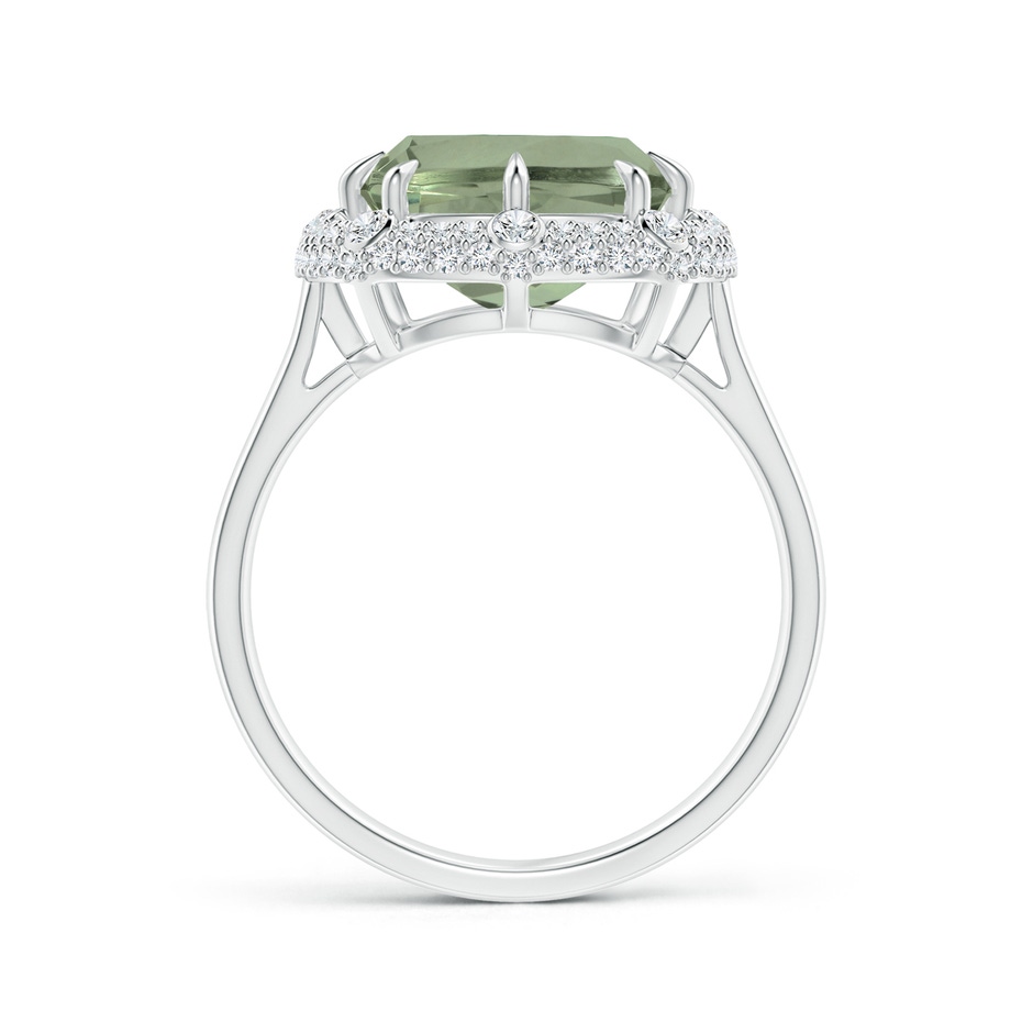 14.13x10.08x7.02mm AAAA GIA Certified Cushion Green Amethyst Halo Ring with Bezel-Set Accents in White Gold side 199