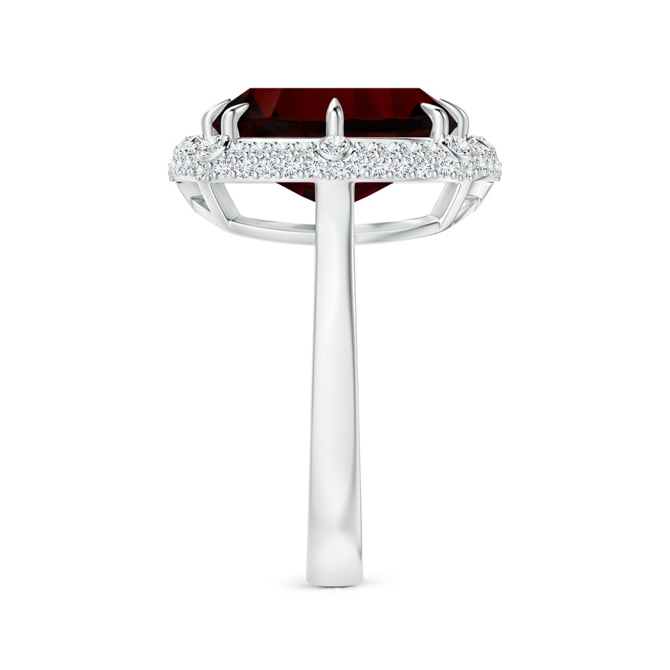 13.95x10.02x6.61mm AAAA GIA Certified Cushion Garnet Halo Ring with Bezel-Set Accents in P950 Platinum side-2