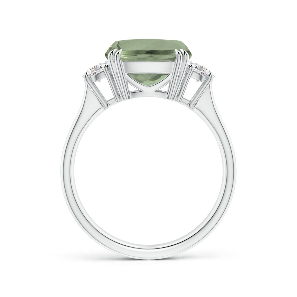 14.13x10.08x7.02mm AAAA GIA Certified Cushion Green Amethyst Ring with Half Moon Diamonds in White Gold Side 199