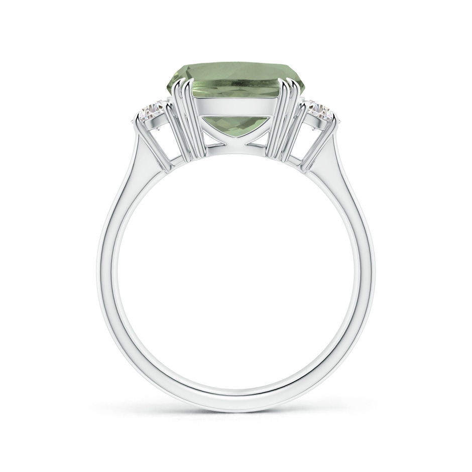 14.13x10.08x7.02mm AAAA GIA Certified Cushion Green Amethyst Ring with Half Moon Diamonds in White Gold side 199