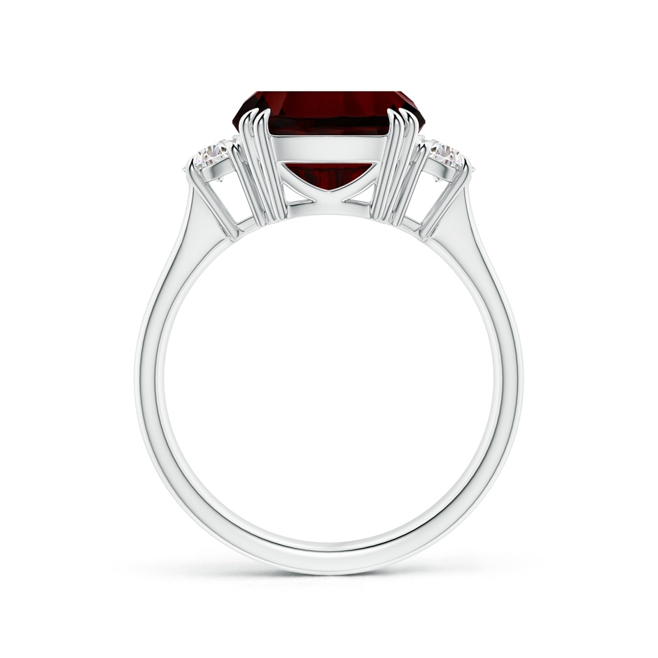 13.95x10.02x6.61mm AAAA GIA Certified Cushion Garnet Ring with Half Moon Diamonds in P950 Platinum side-1