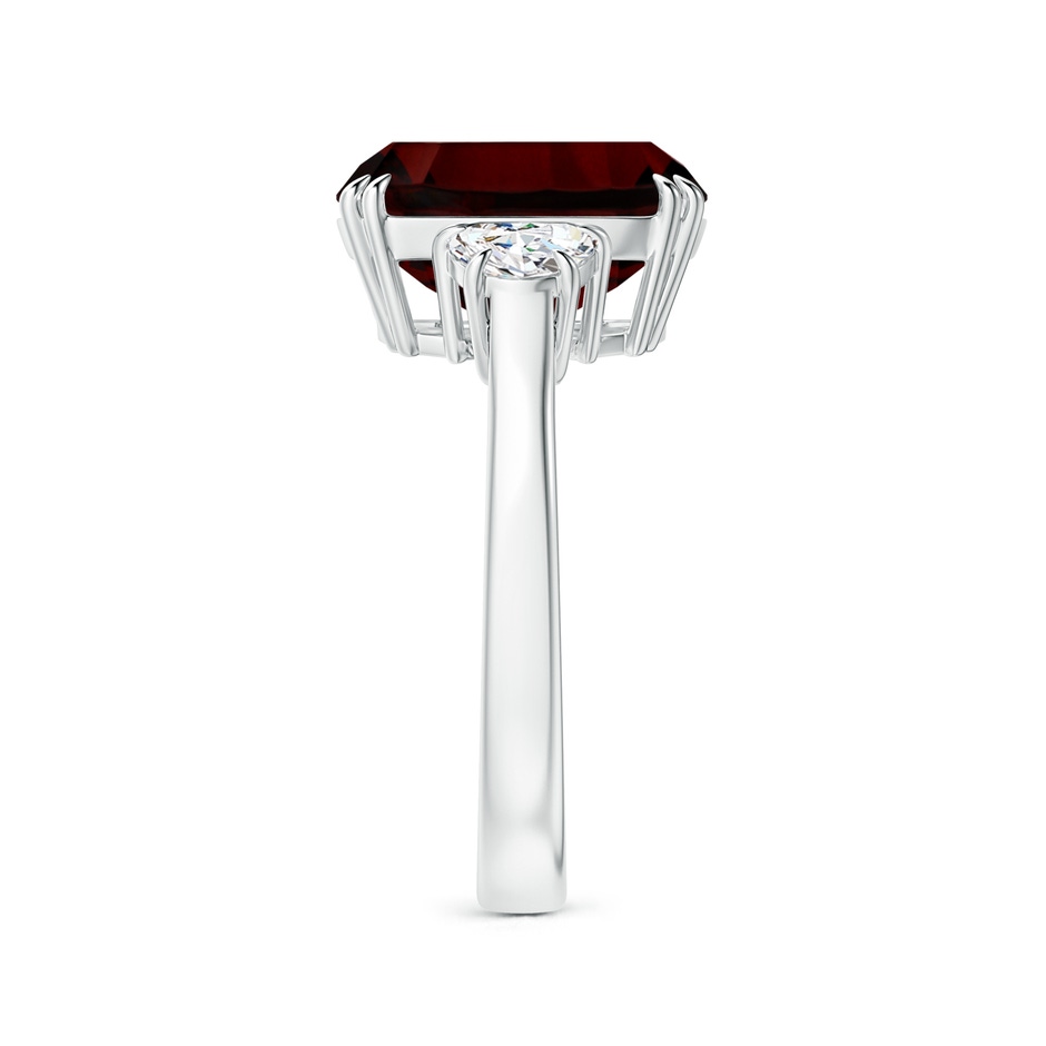 13.95x10.02x6.61mm AAAA GIA Certified Cushion Garnet Ring with Half Moon Diamonds in P950 Platinum side-2