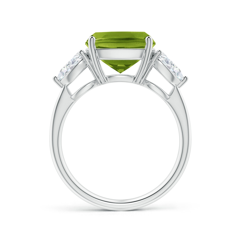 10.12x10.08x6.10mm AAAA GIA Certified Cushion Peridot Ring with Pear-Shaped Diamonds in White Gold Side 199