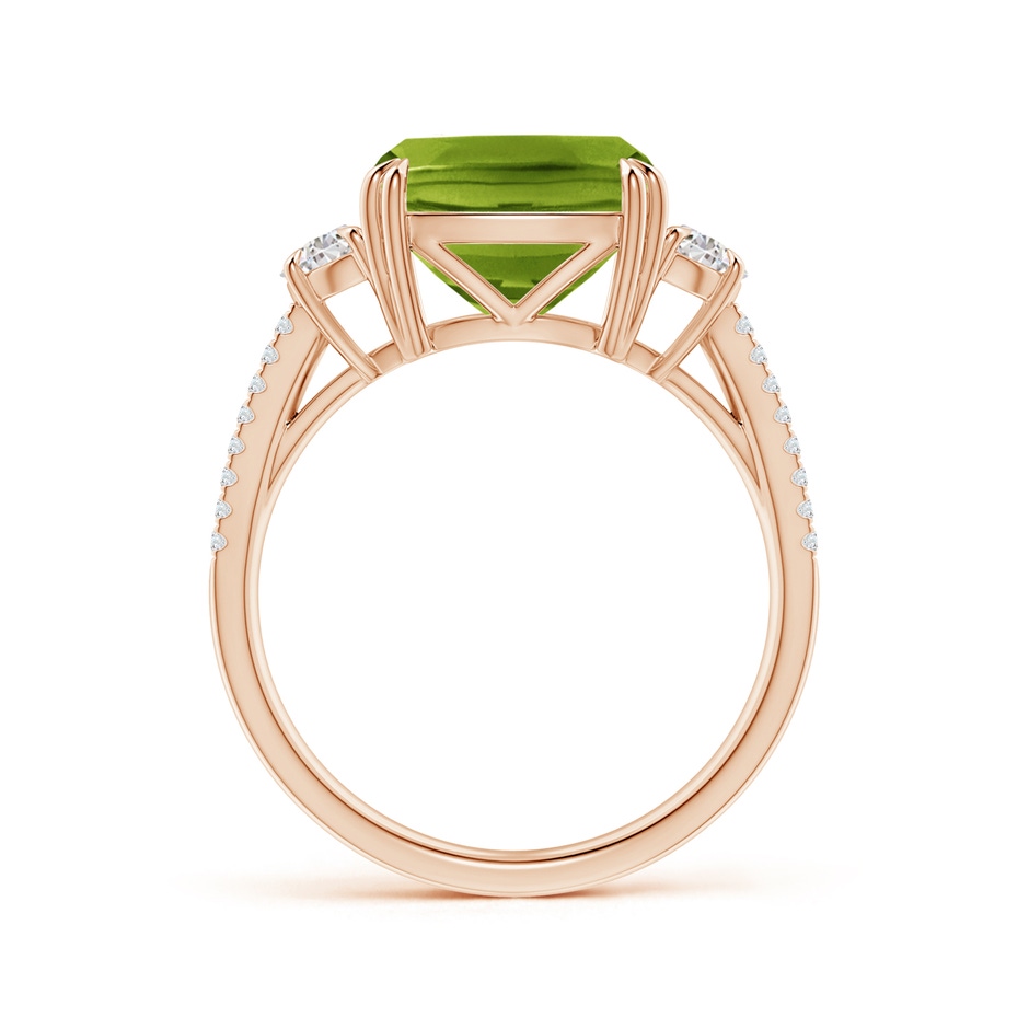 10.12x10.08x6.10mm AAAA GIA Certified Cushion Peridot Ring with Half Moon Diamonds in Rose Gold side 199