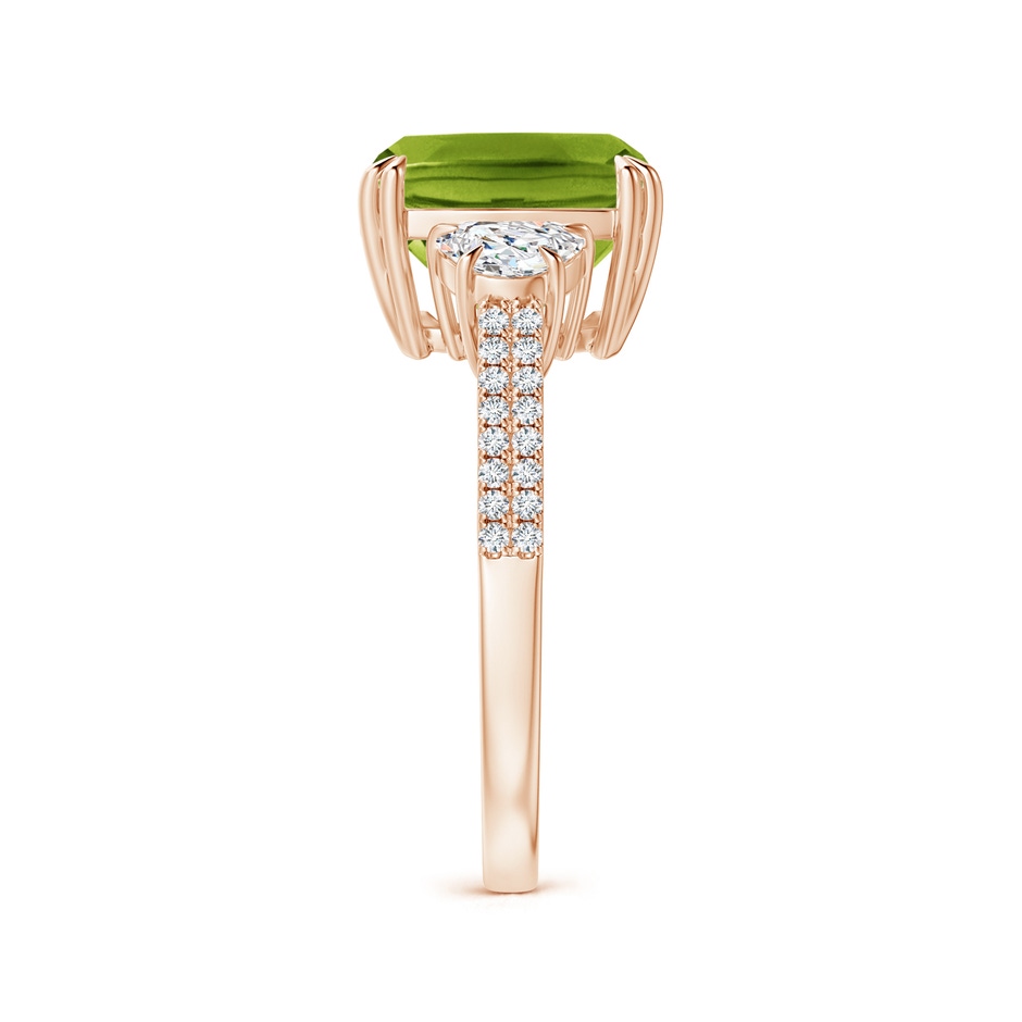 10.12x10.08x6.10mm AAAA GIA Certified Cushion Peridot Ring with Half Moon Diamonds in Rose Gold side 399