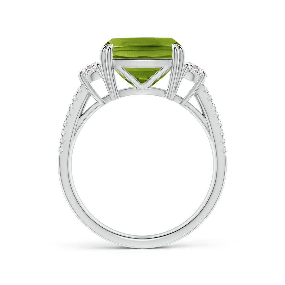 10.12x10.08x6.10mm AAAA GIA Certified Cushion Peridot Ring with Half Moon Diamonds in White Gold side 199