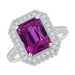 Halo Pink Sapphire Halo Rings