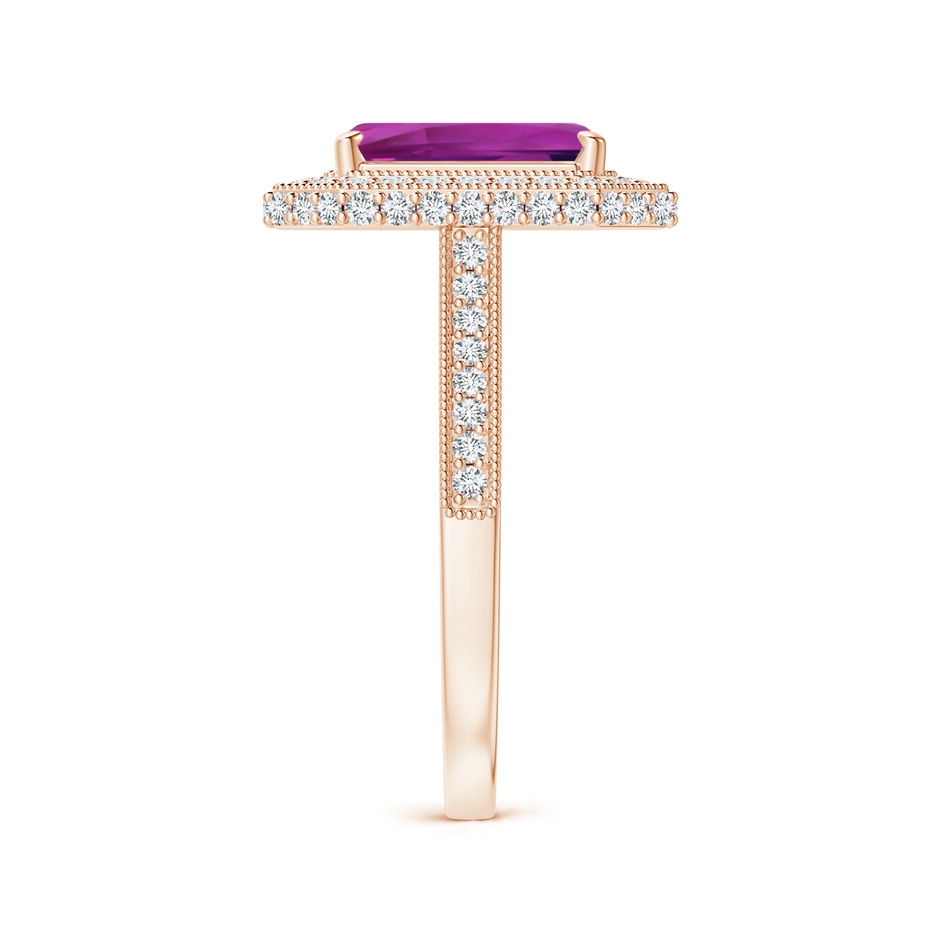 9.20x6.72x5.84mm AAAA GIA Certified Emerald Cut Pink Sapphire Halo Ring in Rose Gold side-2