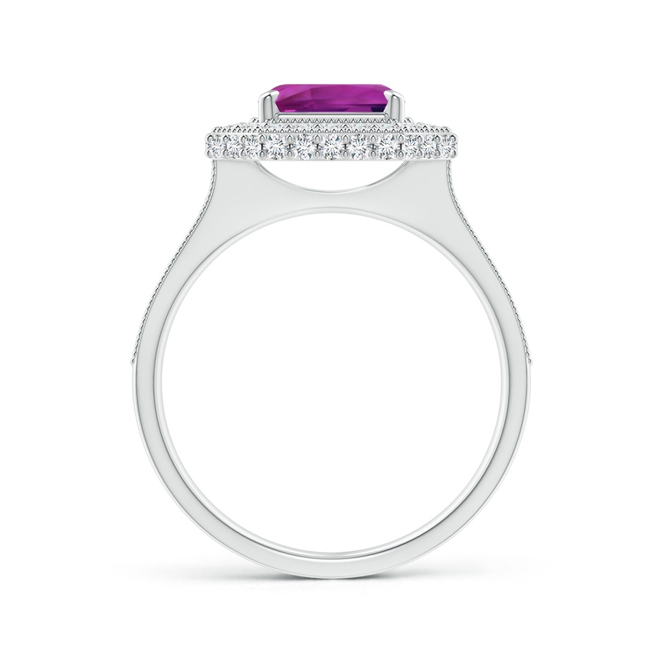 9.20x6.72x5.84mm AAAA GIA Certified Emerald Cut Pink Sapphire Halo Ring in White Gold side-1