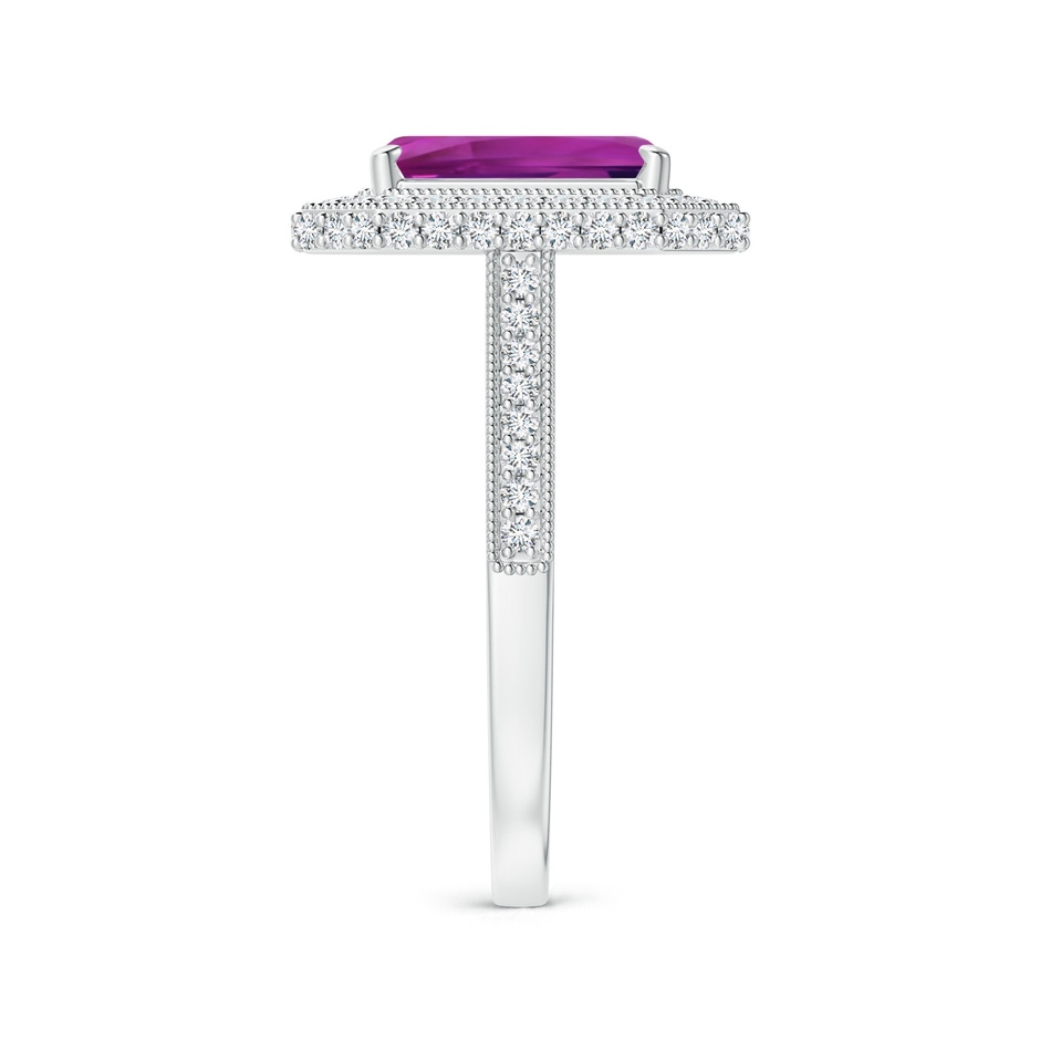 9.20x6.72x5.84mm AAAA GIA Certified Emerald Cut Pink Sapphire Halo Ring in White Gold side-2
