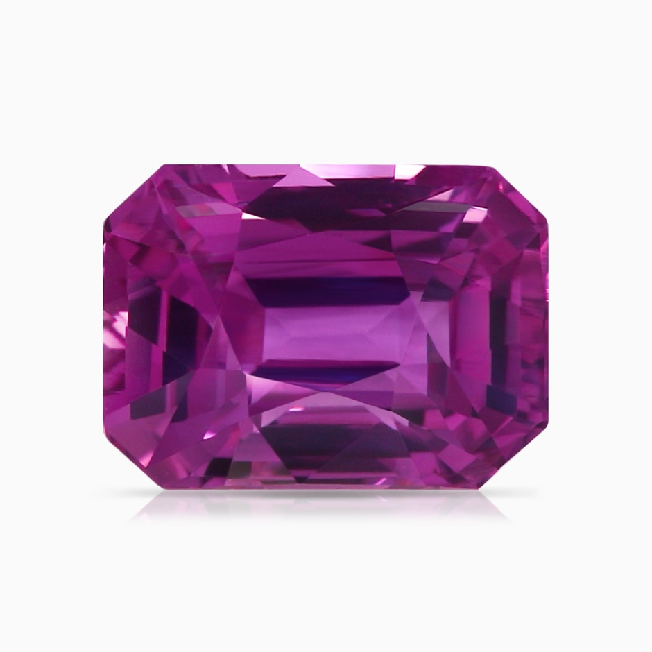 9.20x6.72x5.84mm AAAA GIA Certified Emerald Cut Pink Sapphire Ring with Diamond Halo in Rose Gold stone