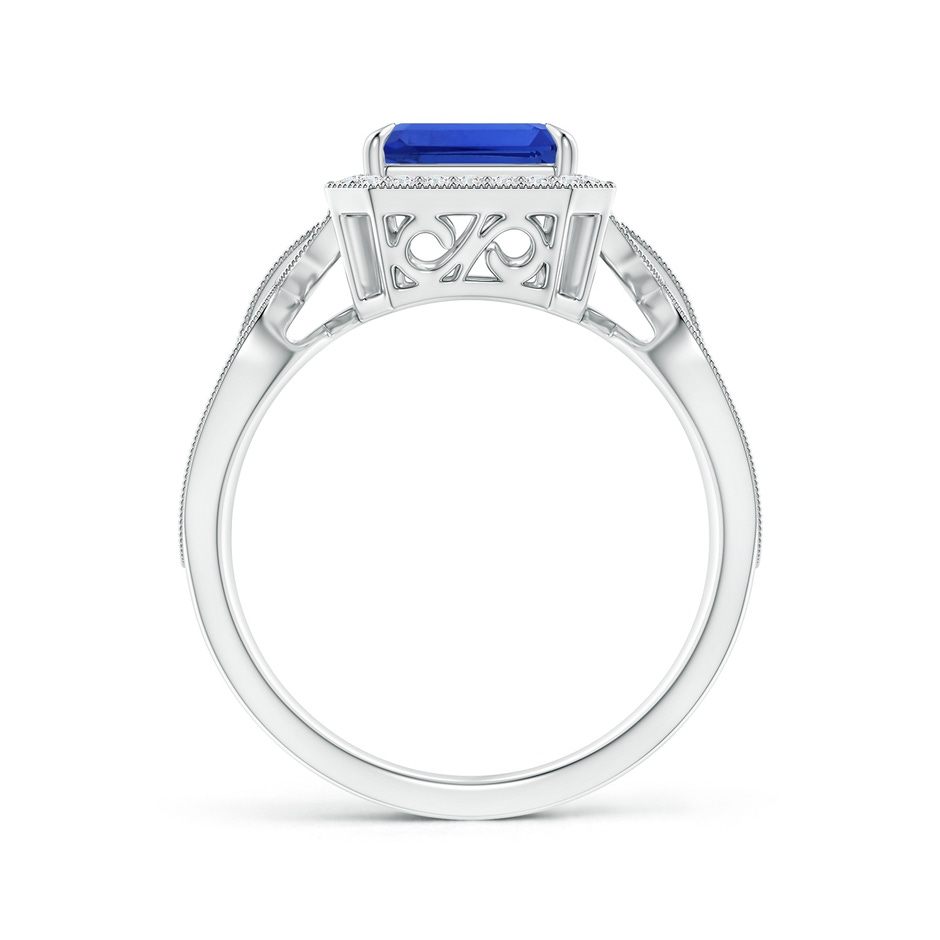 9.62x7.64x4.18mm AAAA GIA Certified Octagonal Blue Sapphire Ring with Diamond Halo in White Gold side 199