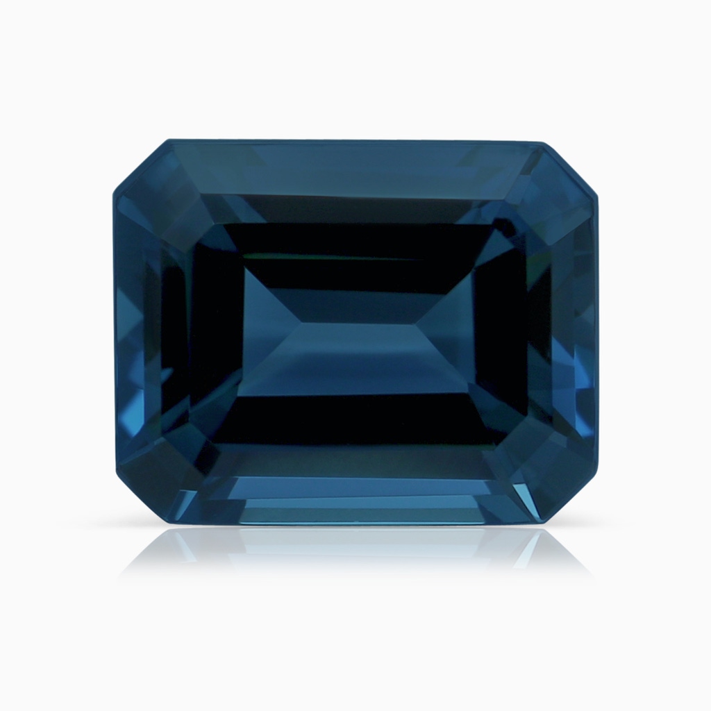 10.16x8.11x5.46mm AAAA GIA Certified Emerald Cut London Blue Topaz Twist Shank Ring in P950 Platinum Side 699