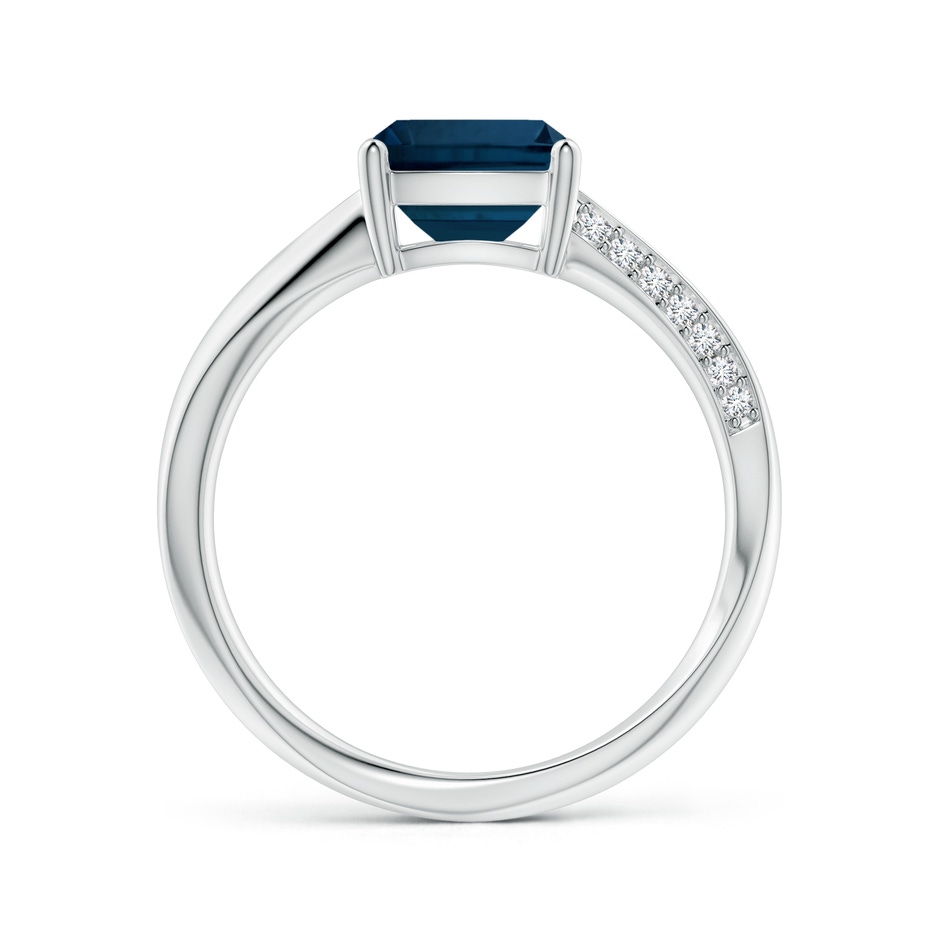 10.16x8.11x5.46mm AAAA GIA Certified Emerald Cut London Blue Topaz Twist Shank Ring in White Gold Side 199