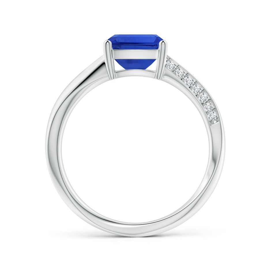 9.62x7.64x4.18mm AAAA GIA Certified Octagonal Blue Sapphire Twist Shank Ring in P950 Platinum side 199