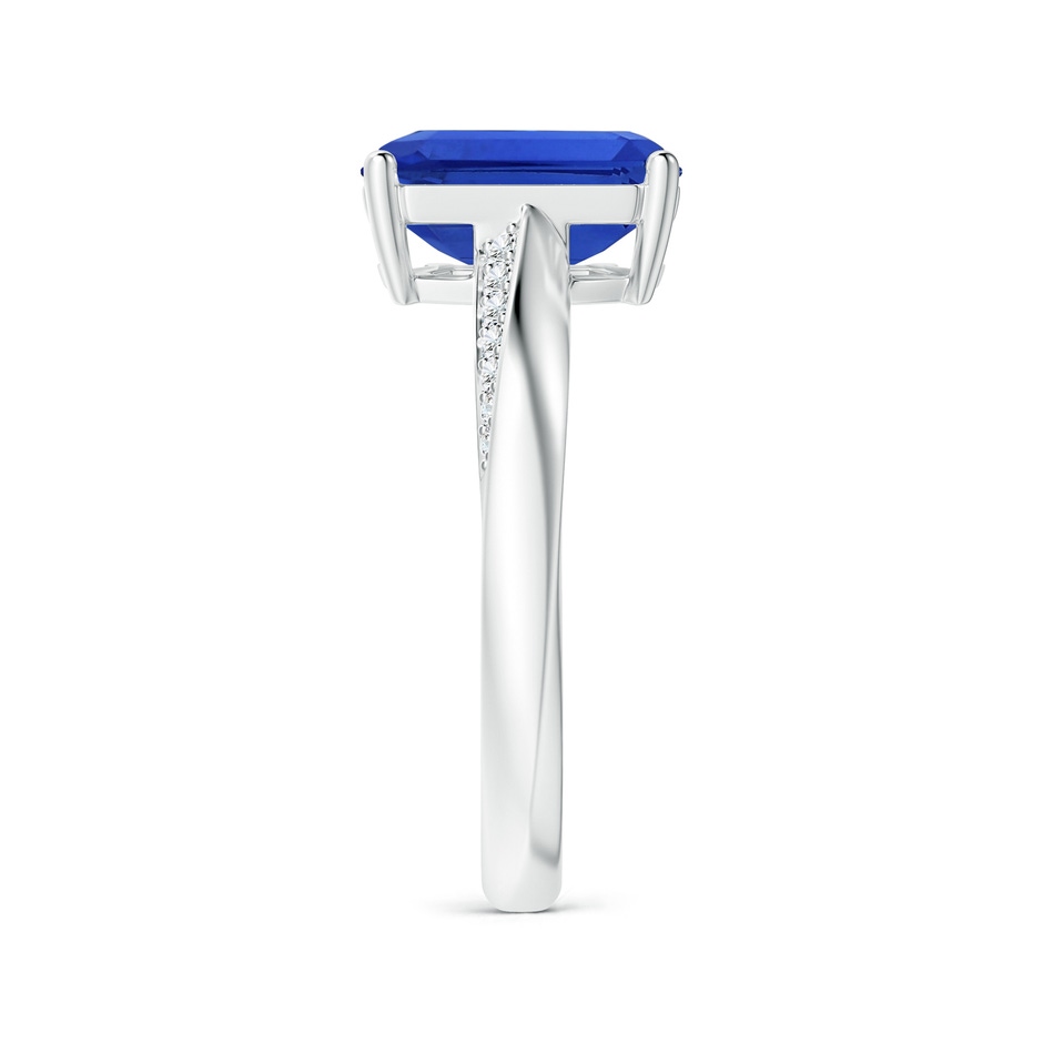 9.62x7.64x4.18mm AAAA GIA Certified Octagonal Blue Sapphire Twist Shank Ring in P950 Platinum side 399