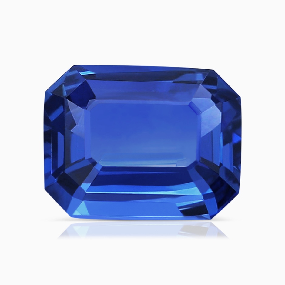 9.62x7.64x4.18mm AAAA GIA Certified Octagonal Blue Sapphire Twist Shank Ring in P950 Platinum side 699