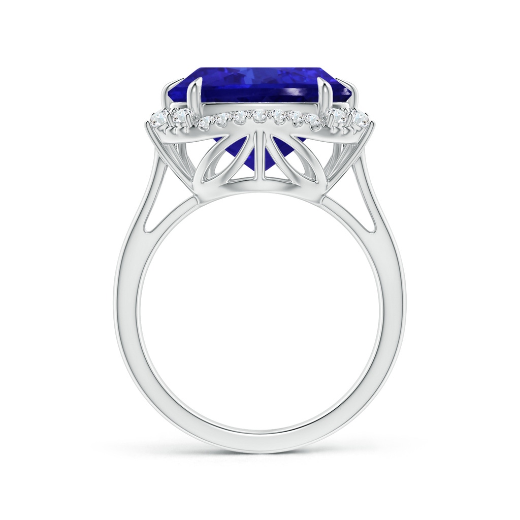 13.02x13.28x7.53mm AAAA Vintage Inspired GIA Certified Triangular Tanzanite Halo Ring in White Gold Side 199