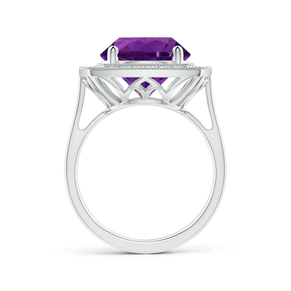 11.20x11.11x7.17mm AAA GIA Certified Round Amethyst Halo Ring with Milgrain in White Gold side 199