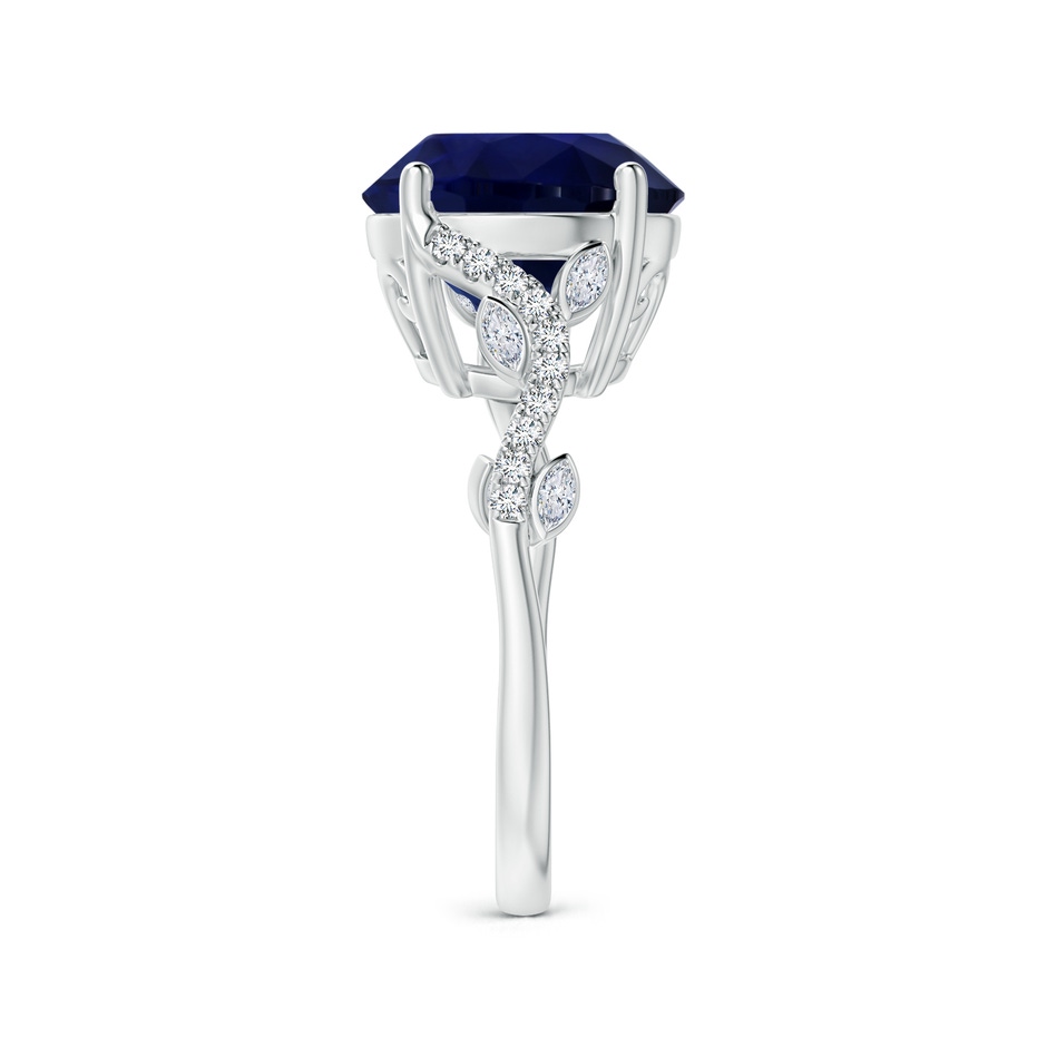 11.04x10.98x6.92mm AA GIA Certified Nature Inspired Blue Sapphire Ring with Marquise Diamonds in P950 Platinum side-2