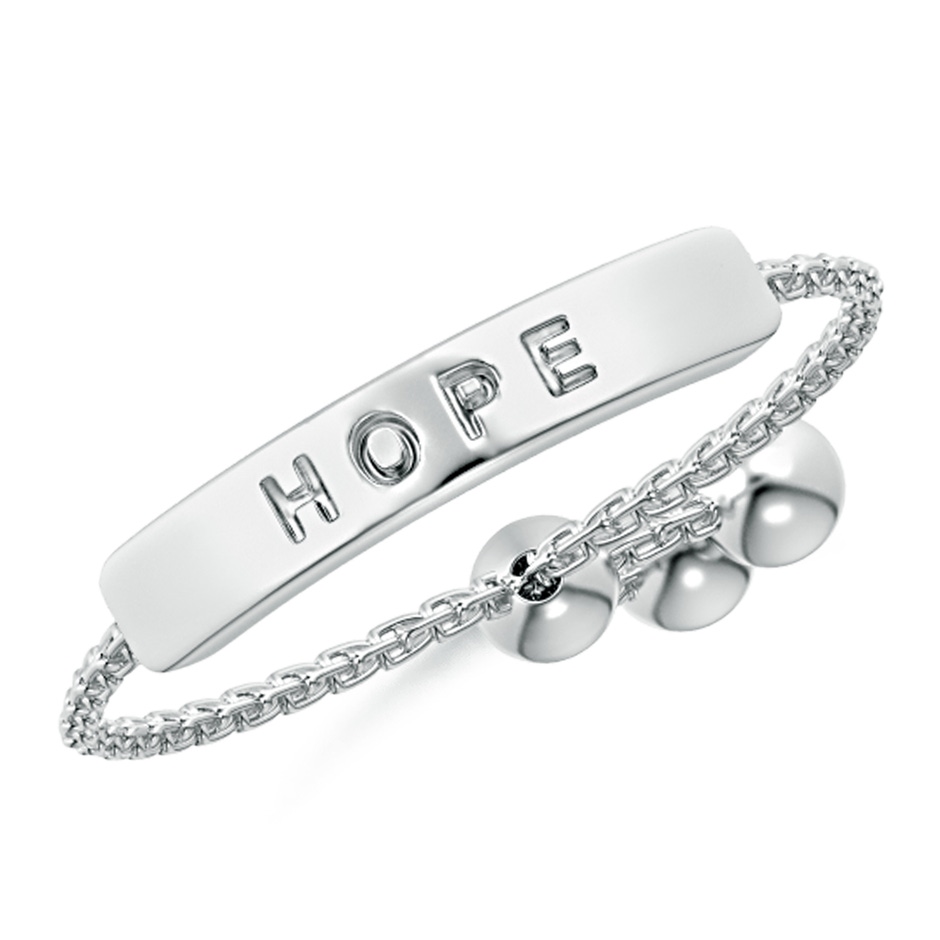 Hope Engraved Bolo Ring in White Gold 