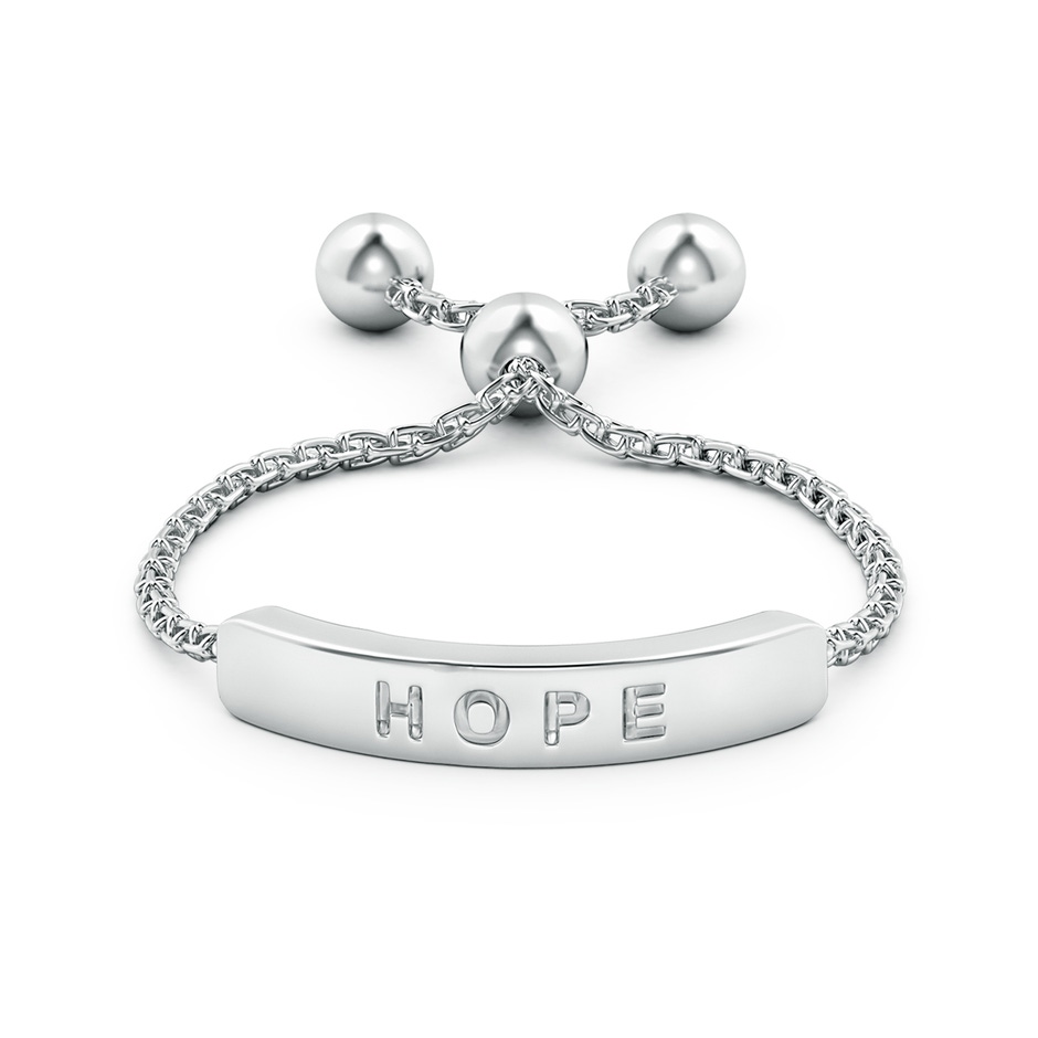 Hope Engraved Bolo Ring in White Gold side-1