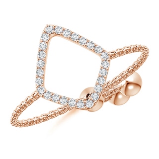 0.9mm GVS2 Diamond Open Rhombus Bolo Ring in Rose Gold