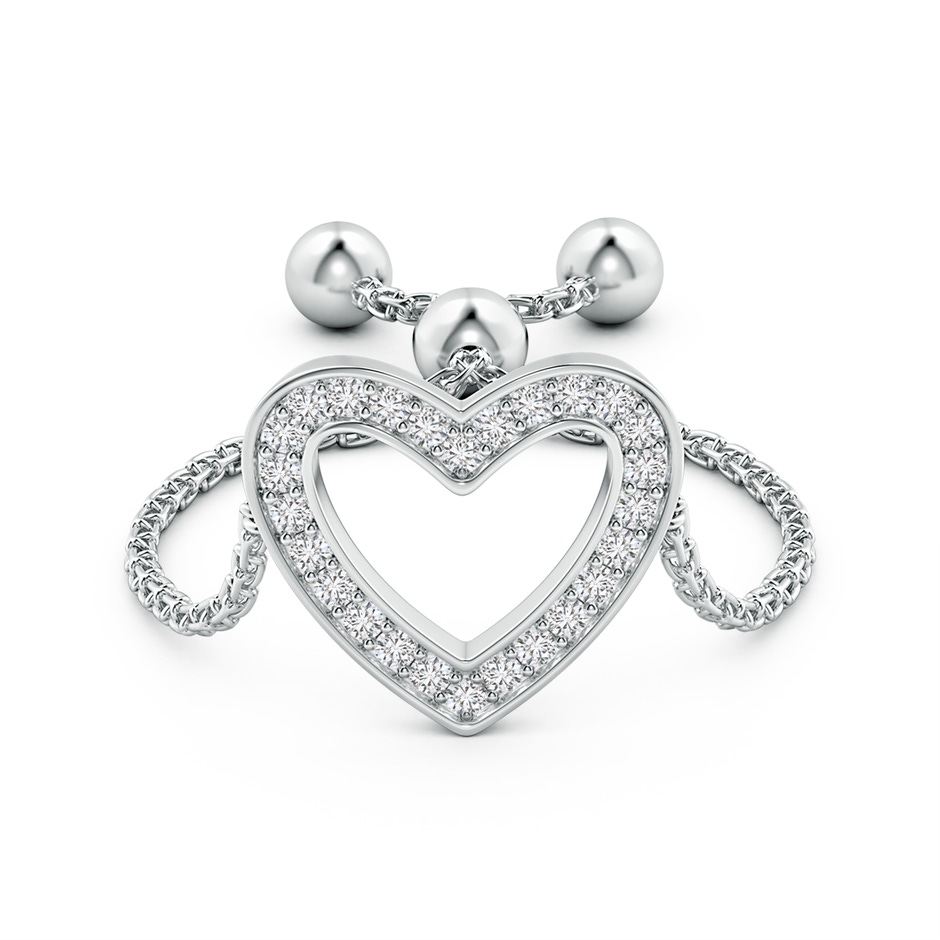 1mm HSI2 Pave-Set Diamond Open Heart Bolo Ring in White Gold side-1