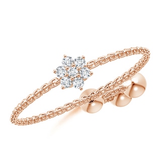 1.3mm GVS2 Diamond Flower Clustre Bolo Ring in Rose Gold