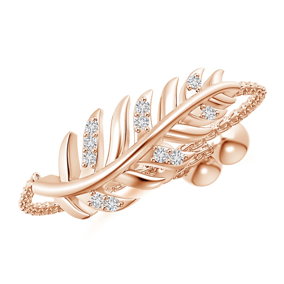 0.9mm HSI2 Nature-Inspired Diamond Leaf Bolo Ring in Rose Gold 
