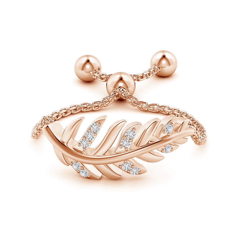 0.9mm HSI2 Nature-Inspired Diamond Leaf Bolo Ring in Rose Gold side-1