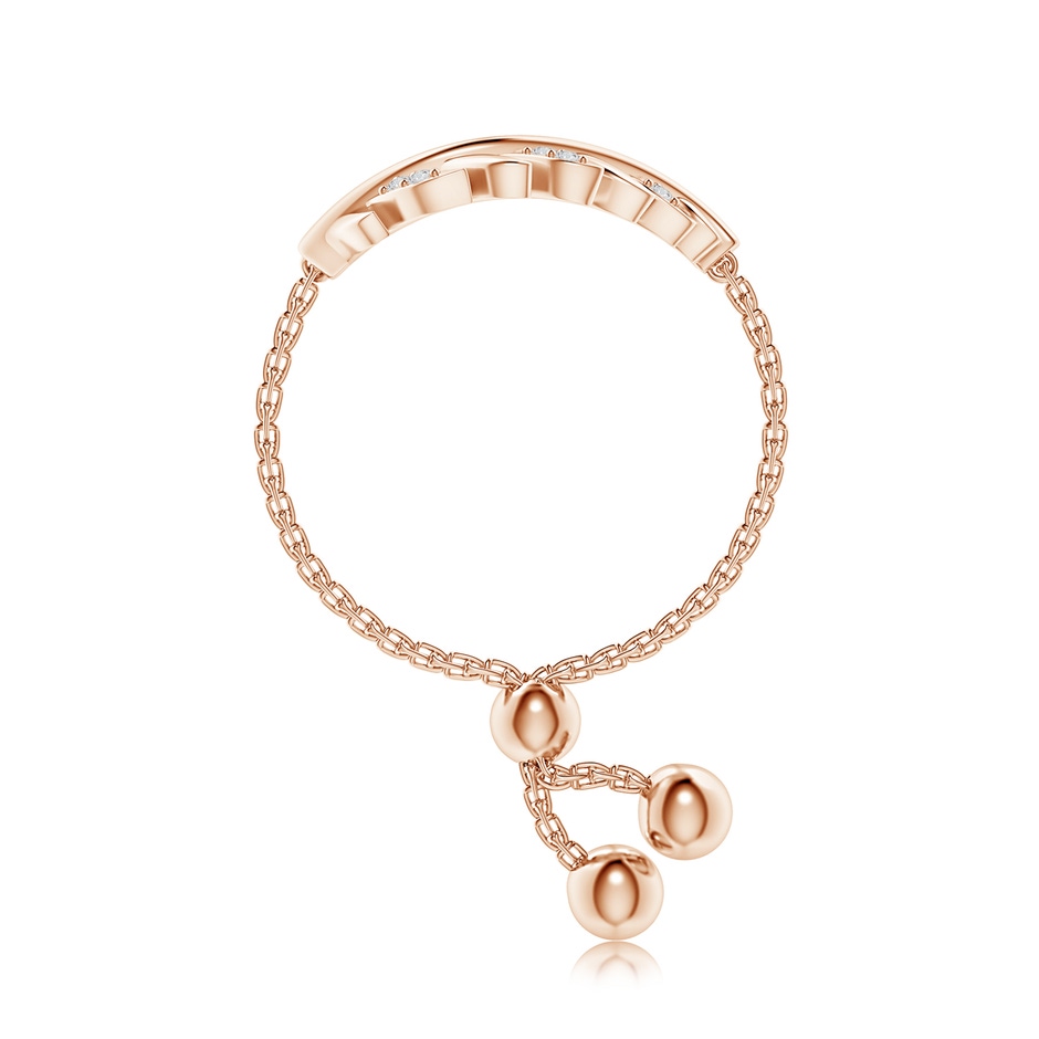 0.9mm HSI2 Nature-Inspired Diamond Leaf Bolo Ring in Rose Gold side-2