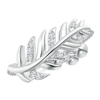 1.1mm GVS2 Nature-Inspired Diamond Leaf Bolo Ring in White Gold