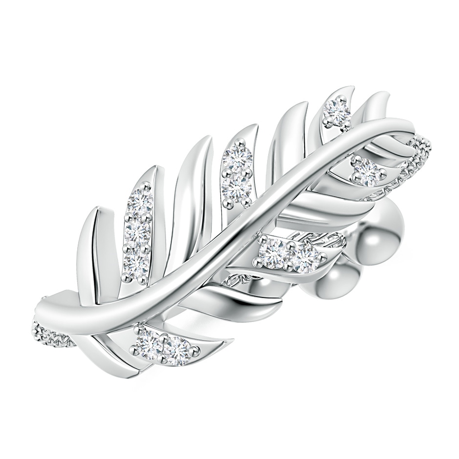 1.1mm GVS2 Nature-Inspired Diamond Leaf Bolo Ring in White Gold 